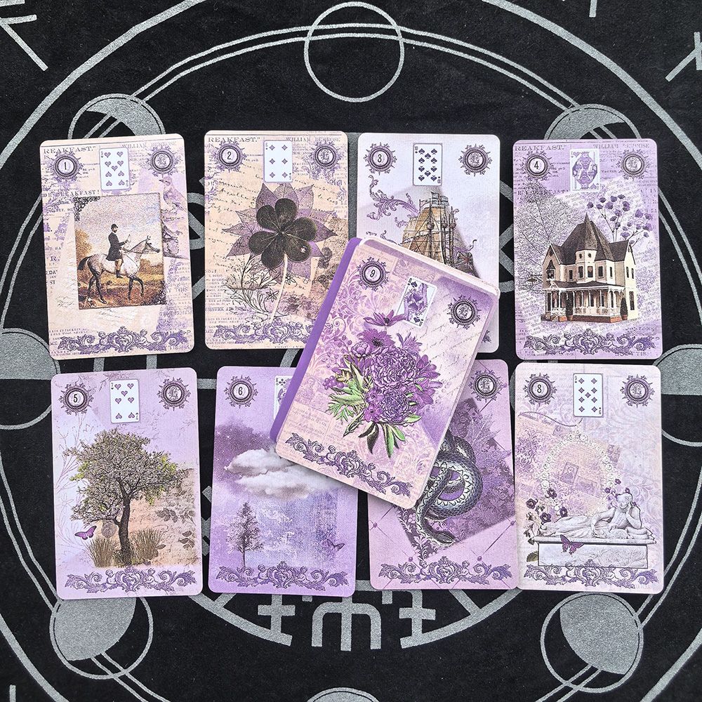 Tarot Cards Deck With Guidebook - Lavendel-Lenormand-Deck 9*6cm – 36 Karten mit