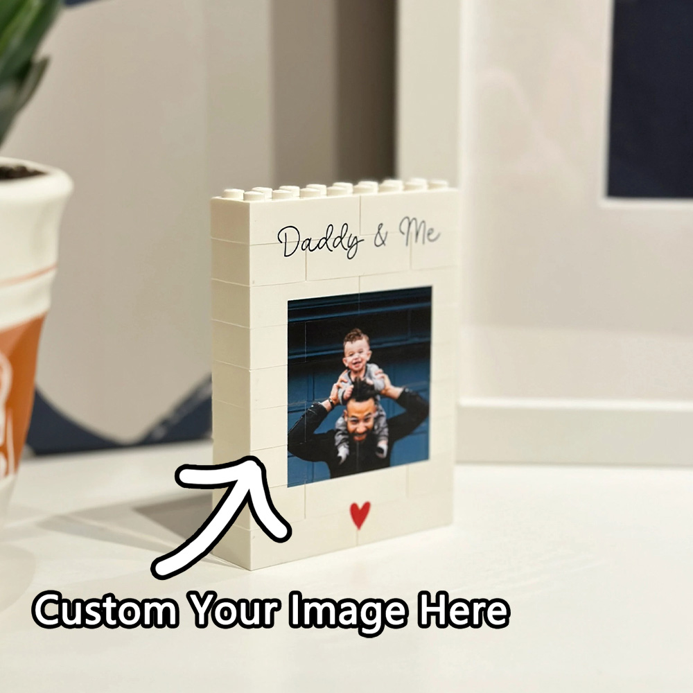 Building Blocks - Personalisiertes Baustein-Fotogeschenk „Daddy & Me“, individueller