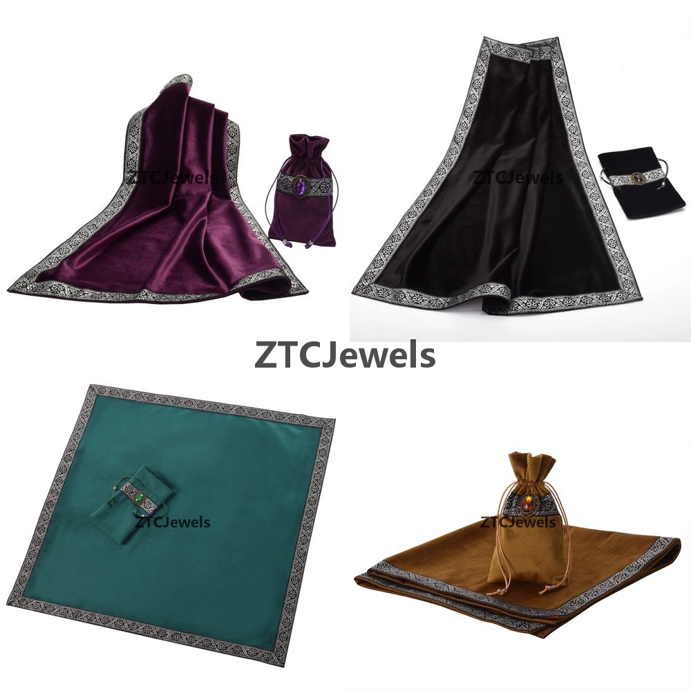 Board Games - Samt-Tarot-Tischdecke mit Tasche, Wicca-Wahrsagungs-Altartuch, Cosplay-Orakel-Brettspiel-Zubehör