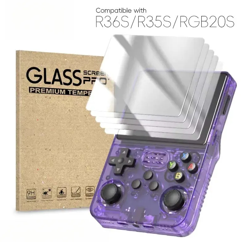 Retro Handheld Game Console R36S - Anti-Fingerabdruck Staubdichter Gehärteter Glas-Displayschutz für 3,5