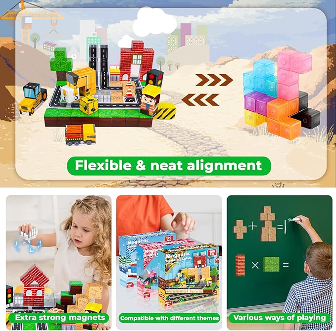 100 Stück magnetische Blöcke,  – Magnetic Building Tiles Set 100Pcs Bewertung und Preis