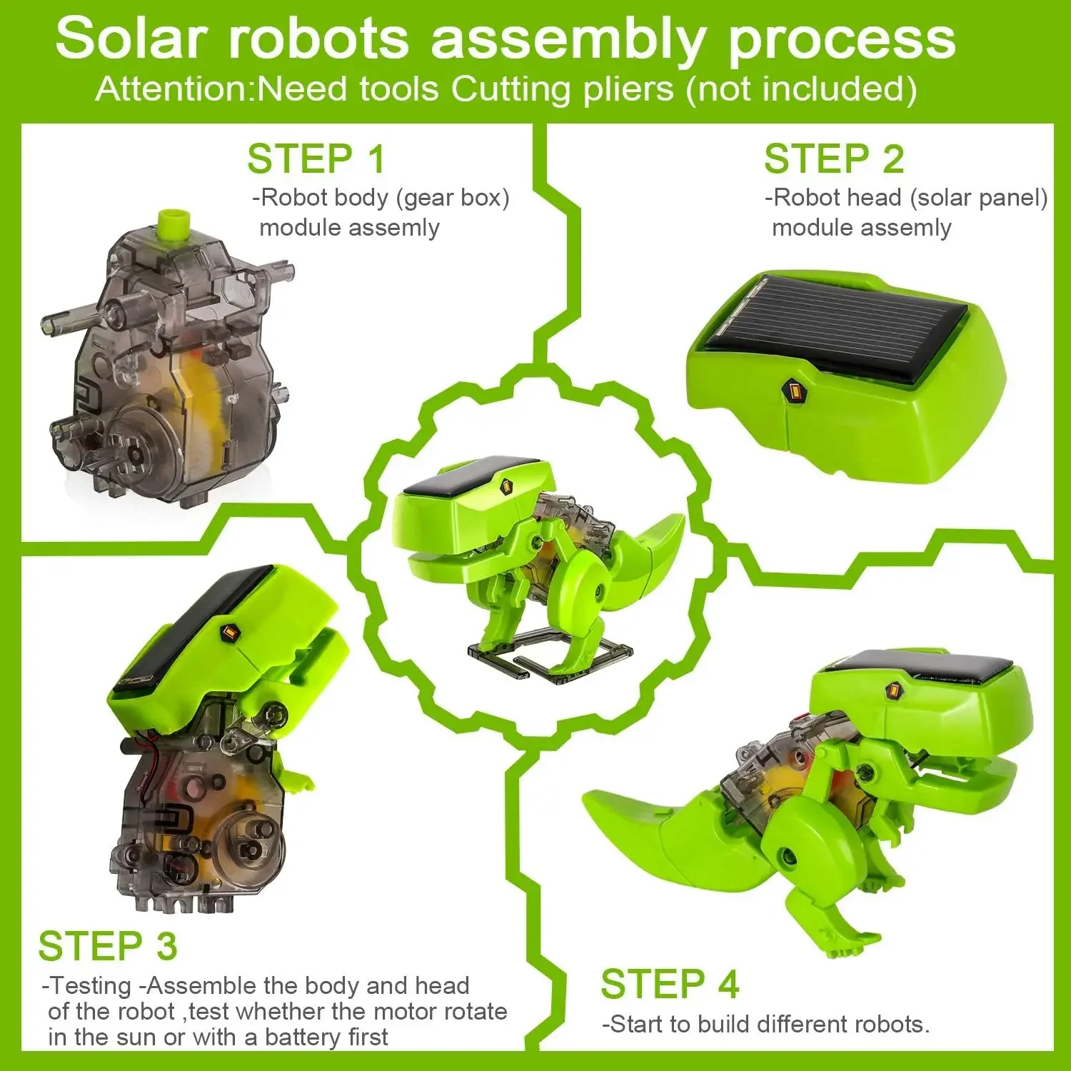 Montieren Solar Roboter Kit 3  – Stem Solar Robot Kit For Kids Bewertung und Preis