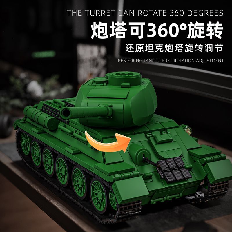 12GO97007 T34-85 Mittlerer Pan – Lego Compatible Military Tank Bewertung und Preis