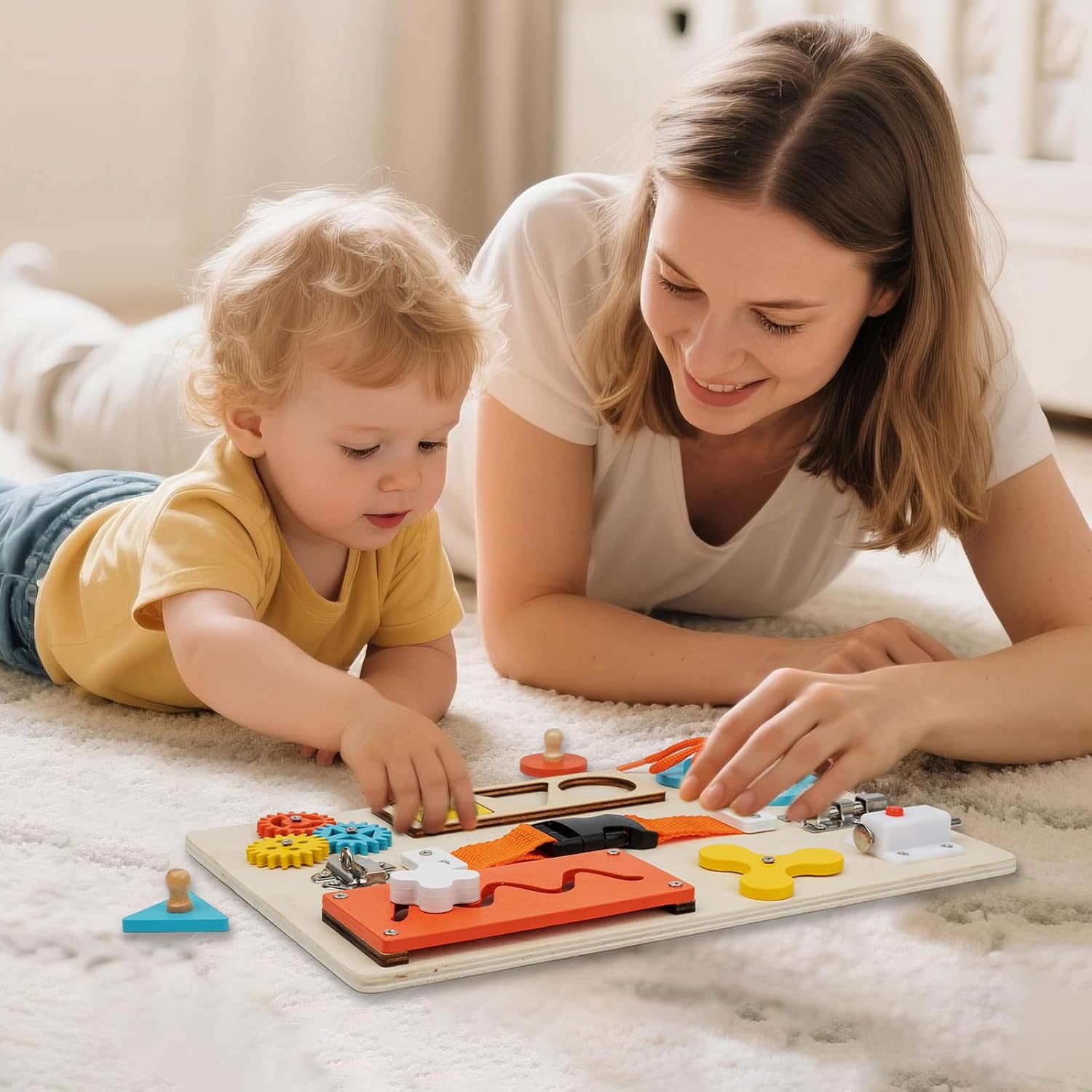 Montessori-Arbeitsbrett für Kl – Montessori Wooden Busy Board Toddler Bewertung und Preis