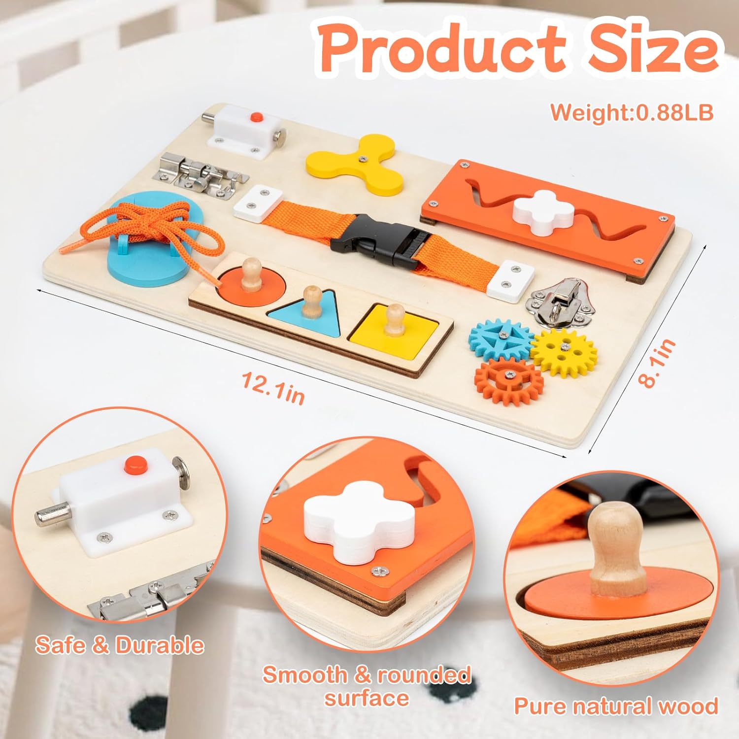 Montessori-Arbeitsbrett für Kl – Montessori Wooden Busy Board Toddler Bewertung und Preis