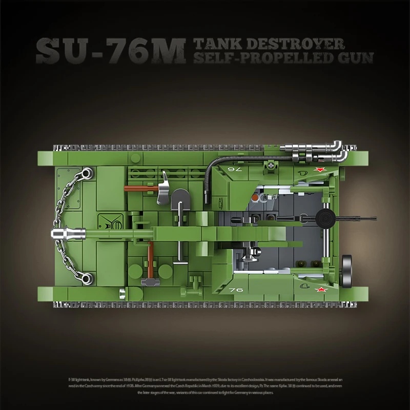 Sowjetischer SU-76M Panzerabwe – Lego Compatible Military Tank Bewertung und Preis