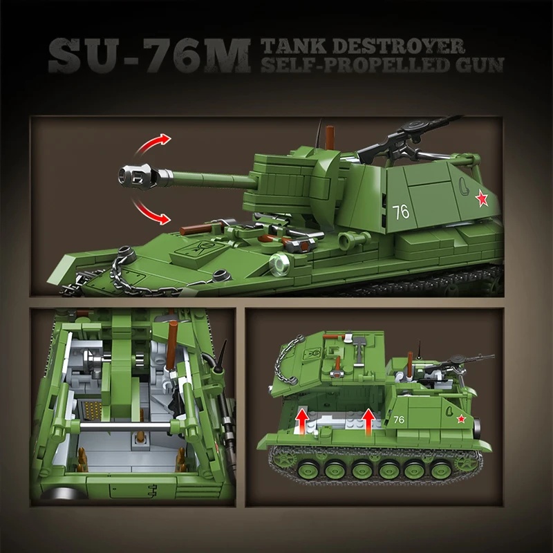 Sowjetischer SU-76M Panzerabwe – Lego Compatible Military Tank Bewertung und Preis